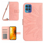 Skin Feel Custodia per cellulare in pelle con motivo a fiori di sole con cordino, For Motorola Moto G82 5G/G52 4G/G71S, For Motorola Moto G100
