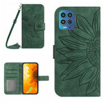 Skin Feel Custodia per cellulare in pelle con motivo a fiori di sole con cordino, For Motorola Moto G82 5G/G52 4G/G71S, For Motorola Moto G100