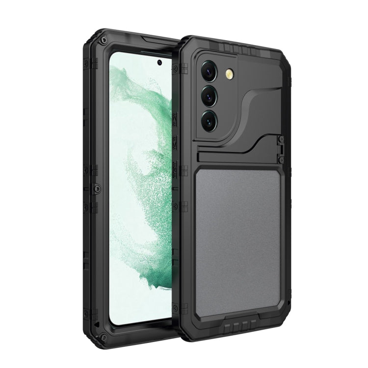 Custodia per telefono in metallo + silicone con protezione per lo schermo, For Samsung Galaxy S22 5G, For Samsung Galaxy S22+ 5G, For Samsung Galaxy S22 Ultra 5G