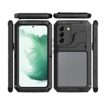 Custodia per telefono in metallo + silicone con protezione per lo schermo, For Samsung Galaxy S22 5G, For Samsung Galaxy S22+ 5G, For Samsung Galaxy S22 Ultra 5G