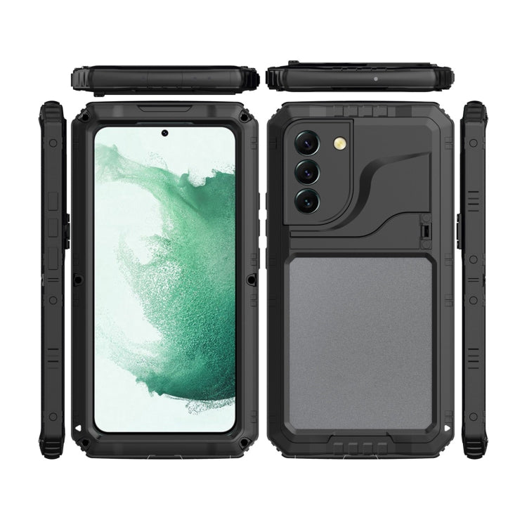 Custodia per telefono in metallo + silicone con protezione per lo schermo, For Samsung Galaxy S22 5G, For Samsung Galaxy S22+ 5G, For Samsung Galaxy S22 Ultra 5G