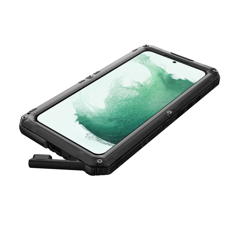 Custodia per telefono in metallo + silicone con protezione per lo schermo, For Samsung Galaxy S22 5G, For Samsung Galaxy S22+ 5G, For Samsung Galaxy S22 Ultra 5G