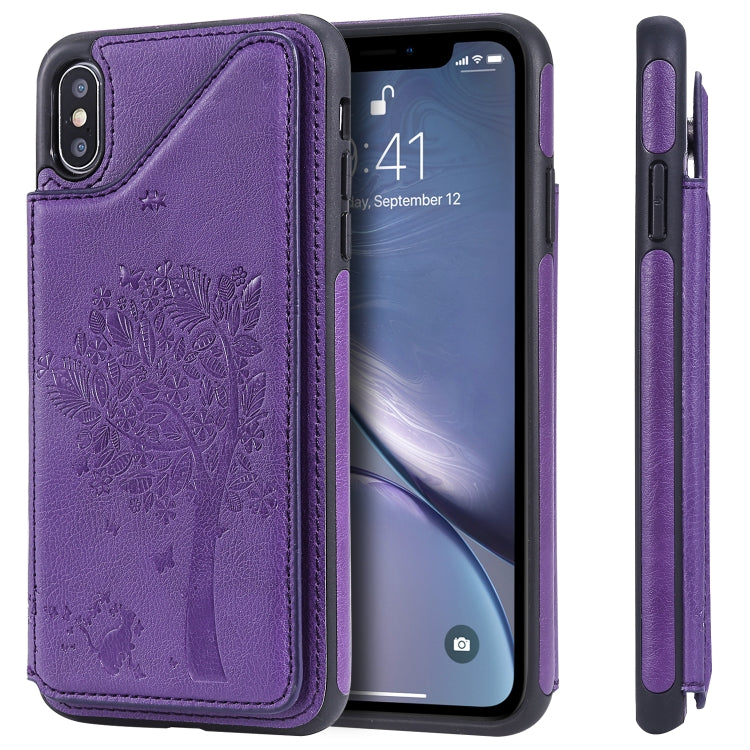 Custodia antiurto iPhone con motivo albero di gatto