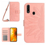 Skin Feel Custodia per cellulare in pelle con motivo a fiori di sole con cordino, For OPPO A7/A12, For OPPO A8/A31