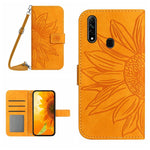 Skin Feel Custodia per cellulare in pelle con motivo a fiori di sole con cordino, For OPPO A7/A12, For OPPO A8/A31
