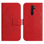 Skin Feel Custodia per cellulare in pelle con motivo a fiori di sole con cordino, For OPPO A9 2020/A5 2020, For OPPO A15/A15S