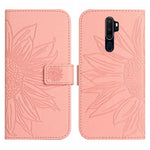 Skin Feel Custodia per cellulare in pelle con motivo a fiori di sole con cordino, For OPPO A9 2020/A5 2020, For OPPO A15/A15S