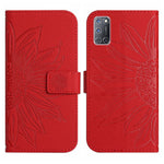 Skin Feel Custodia per cellulare in pelle con motivo a fiori di sole con cordino, For OPPO A52/A72/A92, For OPPO A53 4G/A32/A33 2020/A53S