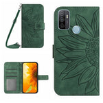 Skin Feel Custodia per cellulare in pelle con motivo a fiori di sole con cordino, For OPPO A52/A72/A92, For OPPO A53 4G/A32/A33 2020/A53S