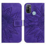 Skin Feel Custodia per cellulare in pelle con motivo a fiori di sole con cordino, For OPPO A52/A72/A92, For OPPO A53 4G/A32/A33 2020/A53S