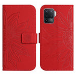 Skin Feel Custodia per cellulare in pelle con motivo a fiori di sole con cordino, For OPPO A54 4G/A16 4G, For OPPO A54 5G/A74 5G/A93 5G/A93S 5G