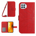 Skin Feel Custodia per cellulare in pelle con motivo a fiori di sole con cordino, For OPPO A73 4G, For OPPO A74 4G