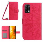 Skin Feel Custodia per cellulare in pelle con motivo a fiori di sole con cordino, For OPPO A73 4G, For OPPO A74 4G