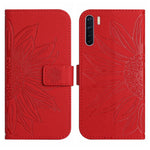 Skin Feel Custodia per cellulare in pelle con motivo a fiori di sole con cordino, For OPPO A91/Reno3 4G Global, For OPPO A17