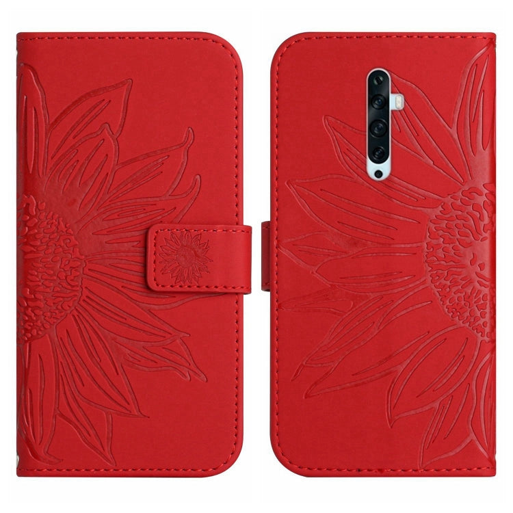 Skin Feel Custodia per cellulare in pelle con motivo a fiori di sole con cordino, For OPPO Reno2 Z/Reno2 F, For OPPO Reno3 Pro 5G/Find X2 Neo