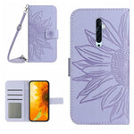 Skin Feel Custodia per cellulare in pelle con motivo a fiori di sole con cordino, For OPPO Reno2 Z/Reno2 F, For OPPO Reno3 Pro 5G/Find X2 Neo