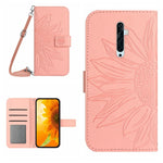Skin Feel Custodia per cellulare in pelle con motivo a fiori di sole con cordino, For OPPO Reno2 Z/Reno2 F, For OPPO Reno3 Pro 5G/Find X2 Neo