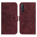 Skin Feel Custodia per cellulare in pelle con motivo a fiori di sole con cordino, For OPPO Reno2 Z/Reno2 F, For OPPO Reno3 Pro 5G/Find X2 Neo