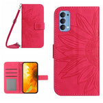 Skin Feel Custodia per cellulare in pelle con motivo a fiori di sole con cordino, For OPPO Reno4 5G, For OPPO Reno4 Lite/A93 4G