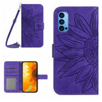 Skin Feel Custodia per cellulare in pelle con motivo a fiori di sole con cordino, For OPPO Reno4 Pro 5G, For OPPO Reno4 Z 5G/A92S