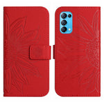 Skin Feel Custodia per cellulare in pelle con motivo a fiori di sole con cordino, For OPPO Reno5 4G, For OPPO Reno5 5G/Find X3 Lite