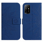 Skin Feel Custodia per cellulare in pelle con motivo a fiori di sole con cordino, For OPPO Reno5 Z/A94 5G/A95 5G, For OPPO Reno6 5G