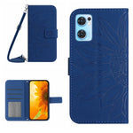 Skin Feel Custodia per cellulare in pelle con motivo a fiori di sole con cordino, For OPPO Reno7 5G/Find X5 Lite, For OPPO Reno7 A Japan Edition