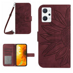 Skin Feel Custodia per cellulare in pelle con motivo a fiori di sole con cordino, For OPPO Reno7 5G/Find X5 Lite, For OPPO Reno7 A Japan Edition