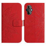 Skin Feel Custodia per cellulare in pelle con motivo a fiori di sole con cordino, For OPPO Reno7 Lite/Reno8 Lite/Reno7 Z 5G, For OPPO Reno8 4G/Reno8 5G