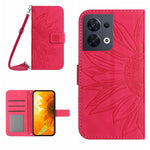 Skin Feel Custodia per cellulare in pelle con motivo a fiori di sole con cordino, For OPPO Reno7 Lite/Reno8 Lite/Reno7 Z 5G, For OPPO Reno8 4G/Reno8 5G