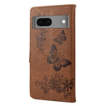 Custodia per cellulare in pelle flip orizzontale goffrata farfalla, For Google Pixel 7 Pro 5G