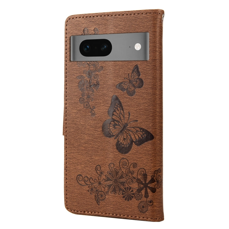 Custodia per cellulare in pelle flip orizzontale goffrata farfalla, For Google Pixel 7 Pro 5G