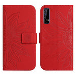 Skin Feel Custodia per cellulare in pelle con motivo a fiori di sole con cordino, For Realme 7/Narzo 20 Pro, For Realme 7 Pro