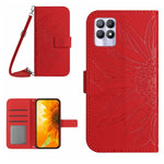 Skin Feel Custodia per cellulare in pelle con motivo a fiori di sole con cordino, For Realme 8i/Narzo 50 4G, For Realme 9 4G/Realme 9 Pro+ 5G