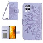 Skin Feel Custodia per cellulare in pelle con motivo a fiori di sole con cordino, For Realme 8i/Narzo 50 4G, For Realme 9 4G/Realme 9 Pro+ 5G