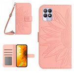 Skin Feel Custodia per cellulare in pelle con motivo a fiori di sole con cordino, For Realme 8i/Narzo 50 4G, For Realme 9 4G/Realme 9 Pro+ 5G