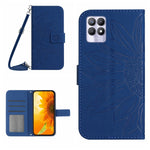 Skin Feel Custodia per cellulare in pelle con motivo a fiori di sole con cordino, For Realme 8i/Narzo 50 4G, For Realme 9 4G/Realme 9 Pro+ 5G