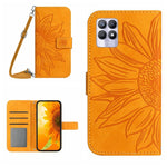 Skin Feel Custodia per cellulare in pelle con motivo a fiori di sole con cordino, For Realme 8i/Narzo 50 4G, For Realme 9 4G/Realme 9 Pro+ 5G