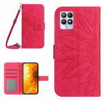 Skin Feel Custodia per cellulare in pelle con motivo a fiori di sole con cordino, For Realme 8i/Narzo 50 4G, For Realme 9 4G/Realme 9 Pro+ 5G