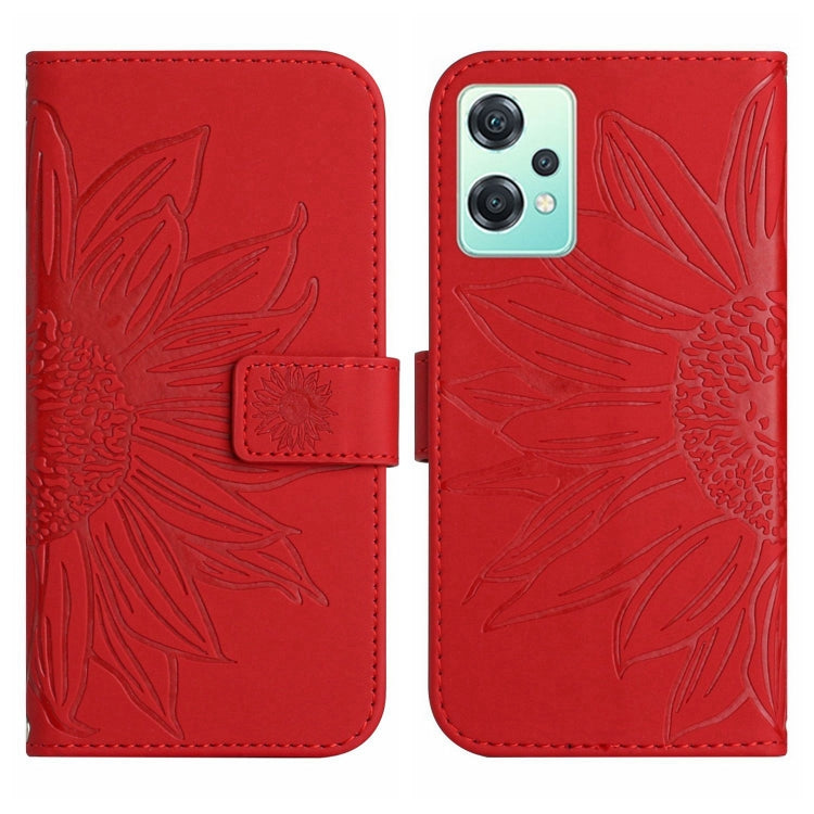 Skin Feel Custodia per cellulare in pelle con motivo a fiori di sole con cordino, For Realme 9 Pro 5G, For Realme 9i/A36/A76/A96 4G