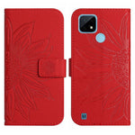Skin Feel Custodia per cellulare in pelle con motivo a fiori di sole con cordino, For Realme C20/C21, For Realme C30/Narzo 50i Prime
