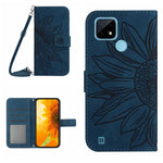 Skin Feel Custodia per cellulare in pelle con motivo a fiori di sole con cordino, For Realme C20/C21, For Realme C30/Narzo 50i Prime