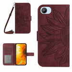 Skin Feel Custodia per cellulare in pelle con motivo a fiori di sole con cordino, For Realme C20/C21, For Realme C30/Narzo 50i Prime