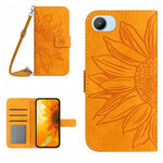 Skin Feel Custodia per cellulare in pelle con motivo a fiori di sole con cordino, For Realme C20/C21, For Realme C30/Narzo 50i Prime