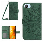 Skin Feel Custodia per cellulare in pelle con motivo a fiori di sole con cordino, For Realme C20/C21, For Realme C30/Narzo 50i Prime