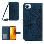 Skin Feel Custodia per cellulare in pelle con motivo a fiori di sole con cordino, For Realme C20/C21, For Realme C30/Narzo 50i Prime