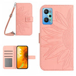 Skin Feel Custodia per cellulare in pelle con motivo a fiori di sole con cordino, For Realme GT Master, For Realme GT Neo2