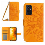 Skin Feel Custodia per cellulare in pelle con motivo a fiori di sole con cordino, For Realme GT Neo3, For OnePlus 9