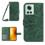 Skin Feel Custodia per cellulare in pelle con motivo a fiori di sole con cordino, For OnePlus 10 Pro, For OnePlus 10R