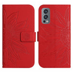 Skin Feel Custodia per cellulare in pelle con motivo a fiori di sole con cordino, For OnePlus Nord 2T, For OnePlus Nord CE 5G